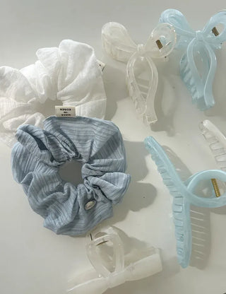 High Quality Silver Hair Tie Scrunchie Spring Hair Tie
