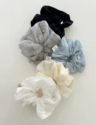 High Quality Silver Hair Tie Scrunchie Spring Hair Tie