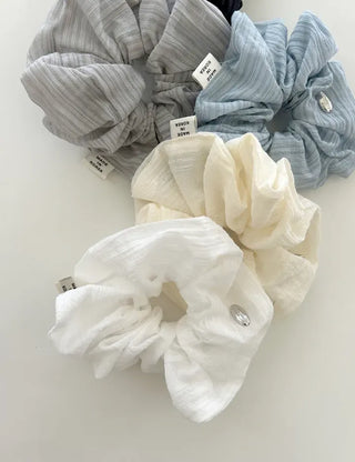High Quality Silver Hair Tie Scrunchie Spring Hair Tie
