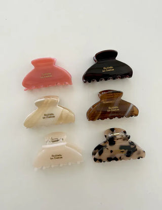 Cellulose Half-Up Hairpin Lettering Mini Claw Clip