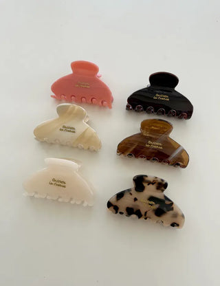 Cellulose Half-Up Hairpin Lettering Mini Claw Clip