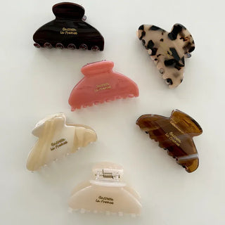 Cellulose Half-Up Hairpin Lettering Mini Claw Clip