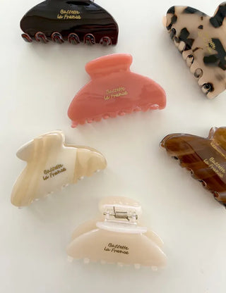 Cellulose Half-Up Hairpin Lettering Mini Claw Clip