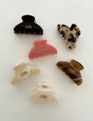 Cellulose Half-Up Hairpin Lettering Mini Claw Clip