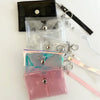 fold transparent card wallet PVC strap set keyring pouch