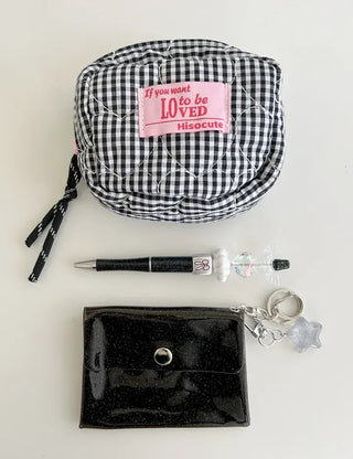 fold transparent card wallet PVC strap set keyring pouch