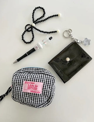 fold transparent card wallet PVC strap set keyring pouch