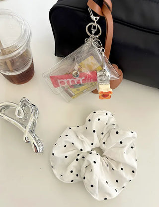 fold transparent card wallet PVC strap set keyring pouch