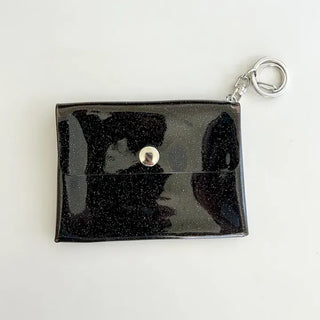 fold transparent card wallet PVC strap set keyring pouch