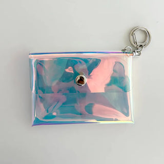 fold transparent card wallet PVC strap set keyring pouch