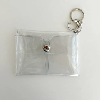 fold transparent card wallet PVC strap set keyring pouch