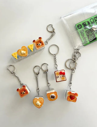 Toast Keycap Keyring Keyholder Clicker LED