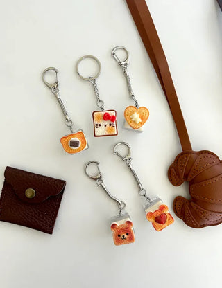 Toast Keycap Keyring Keyholder Clicker LED