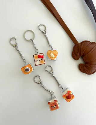 Toast Keycap Keyring Keyholder Clicker LED