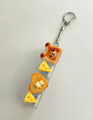 Toast Keycap Keyring Keyholder Clicker LED