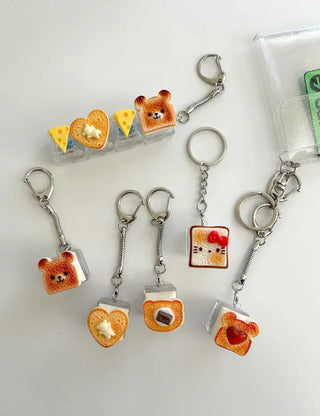Toast Keycap Keyring Keyholder Clicker LED