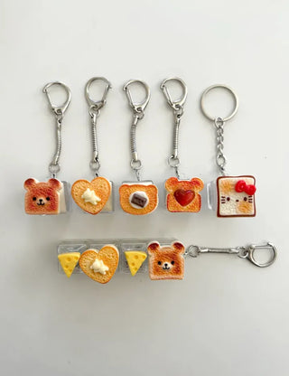 Toast Keycap Keyring Keyholder Clicker LED