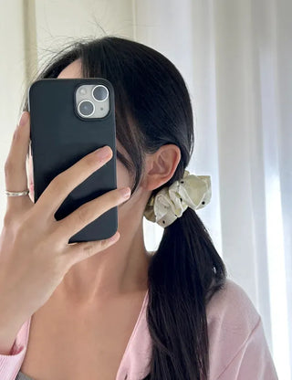 Dot crinkle hair tie scrunchie