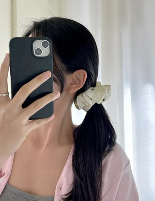 Dot crinkle hair tie scrunchie