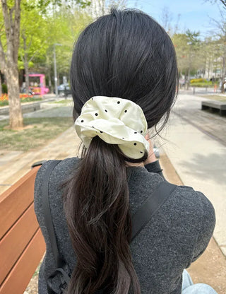 Dot crinkle hair tie scrunchie
