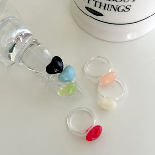Heart Ring Balloon Transparent Acrylic Beach Look