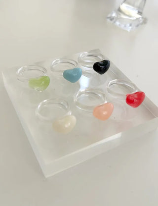 Heart Ring Balloon Transparent Acrylic Beach Look