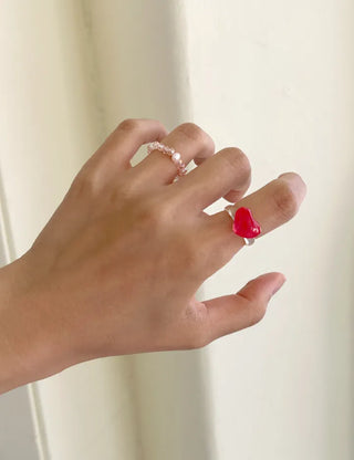 Heart Ring Balloon Transparent Acrylic Beach Look