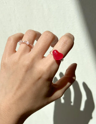 Heart Ring Balloon Transparent Acrylic Beach Look