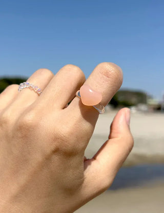 Heart Ring Balloon Transparent Acrylic Beach Look