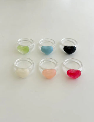 Heart Ring Balloon Transparent Acrylic Beach Look