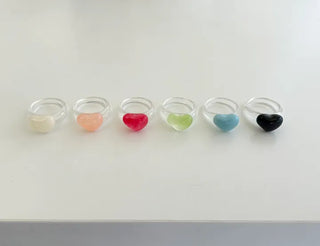 Heart Ring Balloon Transparent Acrylic Beach Look