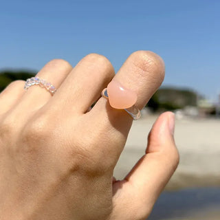 Heart Ring Balloon Transparent Acrylic Beach Look