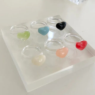 Heart Ring Balloon Transparent Acrylic Beach Look