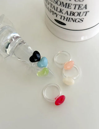 Heart Ring Balloon Transparent Acrylic Beach Look