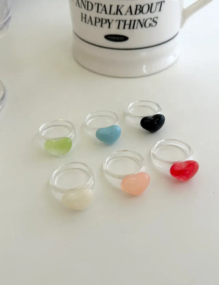 Heart Ring Balloon Transparent Acrylic Beach Look