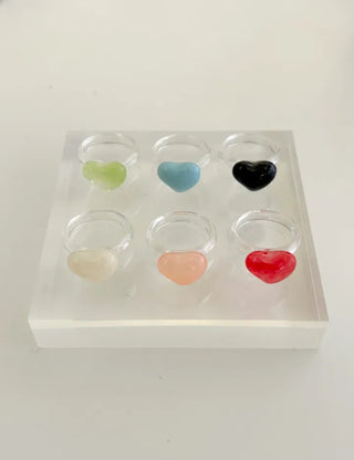 Heart Ring Balloon Transparent Acrylic Beach Look