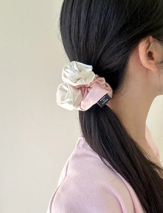 Rose Satin Hair Tie Scrunchie Band