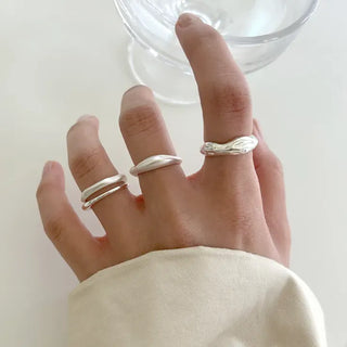 Matte Layered Rings Matte Fashion Rings