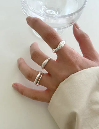 Matte Layered Rings Matte Fashion Rings