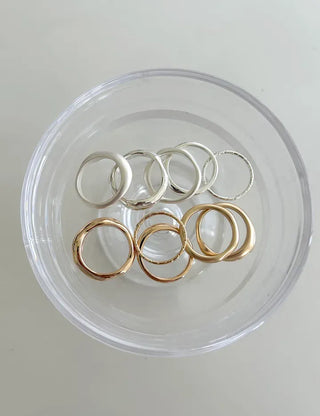 Matte Layered Rings Matte Fashion Rings