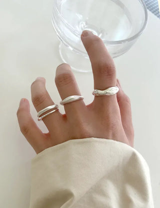 Matte Layered Rings Matte Fashion Rings
