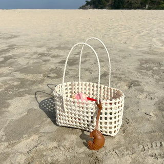 Croissant bag charm leather keyring