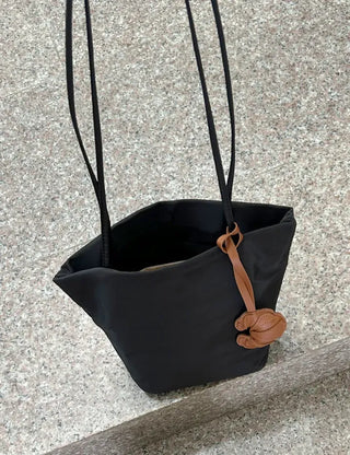 Croissant bag charm leather keyring