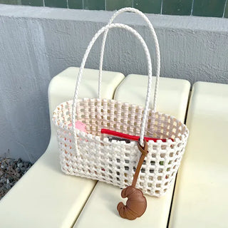 Croissant bag charm leather keyring