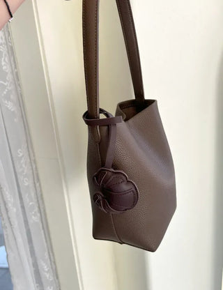 Croissant bag charm leather keyring