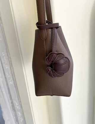 Croissant bag charm leather keyring