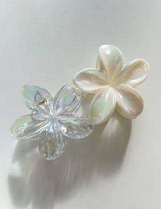 Resort flower hairpin, plaid claw clip, summer updo hairpin