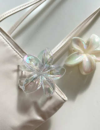 Resort flower hairpin, plaid claw clip, summer updo hairpin