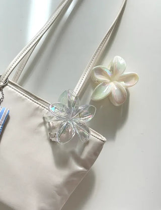 Resort flower hairpin, plaid claw clip, summer updo hairpin