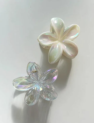 Resort flower hairpin, plaid claw clip, summer updo hairpin